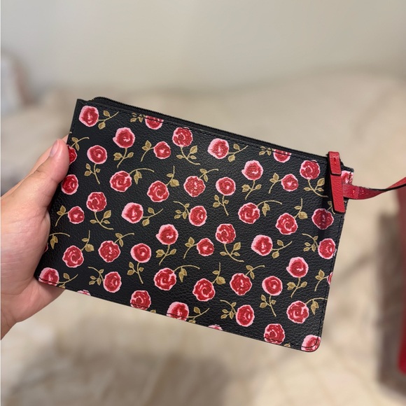 Kate Spade Rose Red Reversible Tote with Floral Pouch - Picture 5 of 6